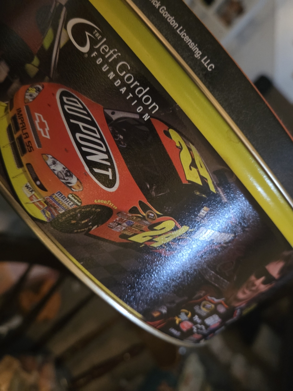 Nascar Yellow and Red Racing Graphics Storage Tin
